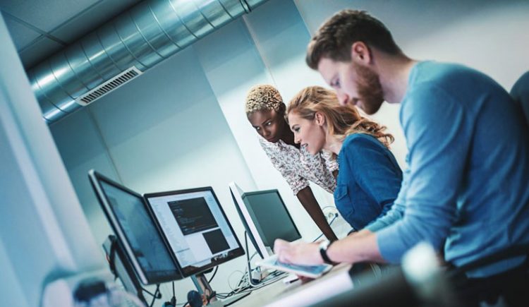 Photo: Web Developers working late